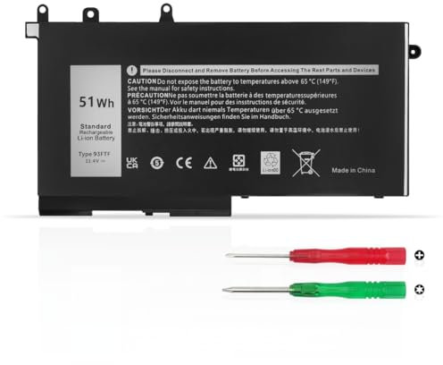 51Wh 93FTF Batterie pour Dell Latitude 5280 5290 5480 5591 5490 5580 5590 5488 5288 5495 E5580 E5490 E5480 E5590 E5280 E5288 E5290 E5488 E5495 E5591 Precision 15 3520 3530 Série 83XPC 4YFVG