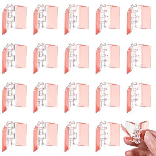 Wanmu 20 Stück Acryl Klar Selbstklebende Scharniere, Transparent Scharniere klein, Faltbare Klavierscharniere Schranktür Scharnier Für Schrank Möbel Display Ständer Diy Kunststofftafeln(25 x 35MM)