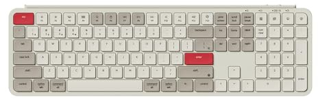 Keychron B6 Pro Quiet Key Full Size Ultra Slim Wireless Keyboard, ZMK Programmierbares Bluetooth 5.1/2.4 GHz/Wired with Ultralange Battery Life Low Profile for Mac Win Linux System - Retro Red