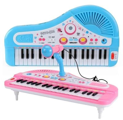 Mtlavishness 37 Tasten Kids Musical Piano Electronic Piano Keyboard Toy Musical Instrument Spielzeug mit Mikrofon für Jungen Mädchen über 3 Jahre alt