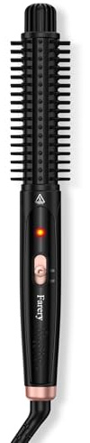 FARERY 1 Inch Thermal Brush Curling Iron for Smooth Natural Curls – Anti-Scald Hard Bristles, Lightweight, One-Button Start, Dual Voltage Travel Hair Tool with 360° Swivel Cord, 410°F Fast Heat