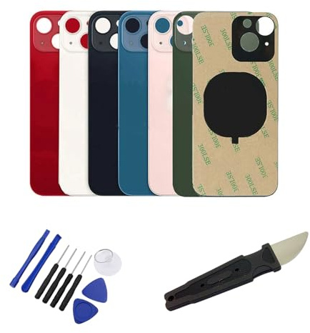 Expert-mobiles Vitre arrière Compatible pour iPhone 13 + Outils et adhésif 6 Couleurs au Choix sans Logo (Rose)