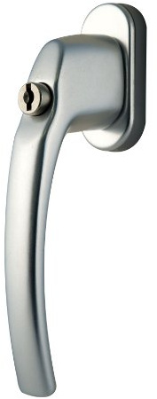 Fenstergriff aus Aluminium Kelly, abschließbar, eloxiert, silber F1 38x10 mm (1 ST)