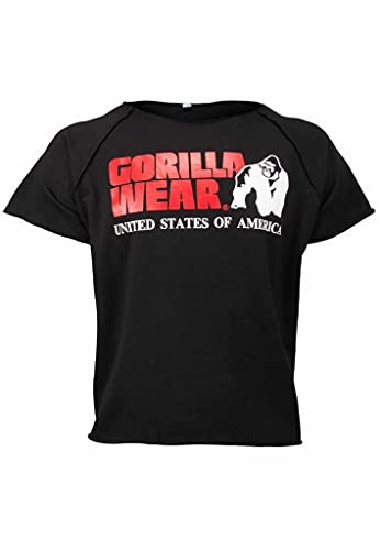 GORILLA WEAR Men's Classic Work Out Top T shirt, Black, 3XL UK
