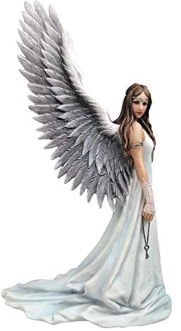 Nemesis Now Spirit Guide - Figura de ángel de Anne Stokes, color blanco, 24 cm, resina