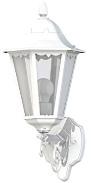 EGLO Außen-Wandlampe Navedo, 1 flammige Außenleuchte, Wandleuchte aus Aluguss und Glas, Farbe: Weiß, Fassung: E27, IP44