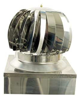 COMIGNOLO GIREVOLE ACCIAIO INOX QUADRATO FUMAIOLO ASPIRATORE CANNE FUMARIE (cm 22 x 27)