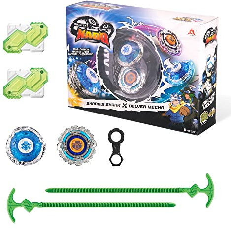 INFINITY NADO Toupie Série Split Shadow Shark & Delver Mecha,Jouet Enfant 5 6 7 8 9 10 11 12 Ans Garcon Fille Cadeau