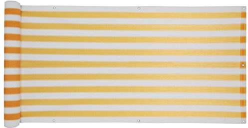 ESTEXO Balkon Sichtschutz/Balkonbespannung Balkonsichtschutz Balkonverkleidung 0,75 m x 6,00 m - Gelb-Weiß gestreift