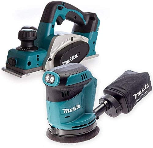 Makita DKP180Z LXT 18V Li-Ion 82mm Planer Body with DBO180Z Sander
