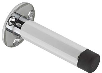 Zoo Hardware ZAB07BCP - Polished Chrome Wall Mounted Hollow Projection Cylinder Skirting Door Stop with Rose