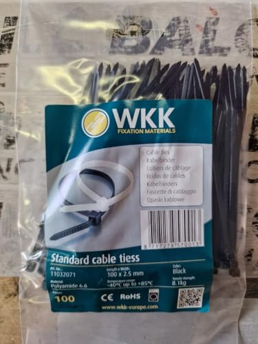 WKK Kabelbinder schwarz, 100x2,5mm, 100 Stück