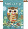 morigins niedliche Eule Weihnachten Holly Winter doppelseitig Garten Flagge 31,8 x 45,7 cm, Polyester, grün, Large-28x40