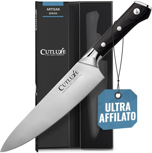 Cutluxe Kochmesser – 20cm Küchenmesser aus deutschem Hartstahl geschmiedet – Artisan Series