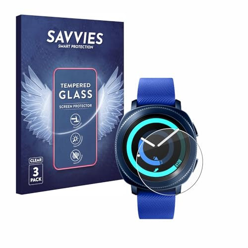 savvies Pellicola Vetro Temperato per Samsung Gear Sport (3 Pezzi) Protezione, Schermo Protettivo, Glass Durezza 9H