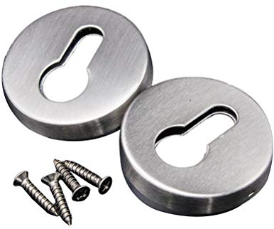 BESTONZON 2pcs Edelstahl Keyhole Cover/Türschloss Striker Cover mit 4 Schrauben (Silber)