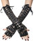 Coucoland Handschuhe Damen Lang mit Senkel Opera Fest Party Halbhandschuhe Damen Fasching Kostüm Accessoires (Spitze Schwarz)
