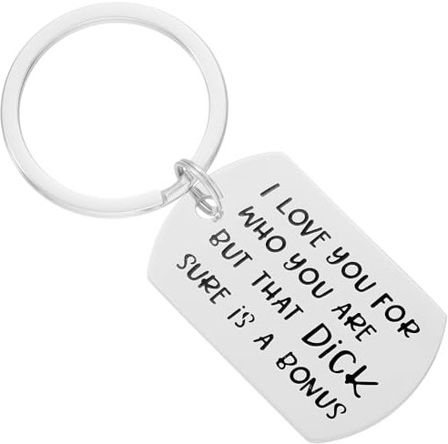 Kivosliviz Schlüsselanhänger mit Gravur I Love You For Who You Are But That Disk Sure is A Bonus Keychain, Geschenk für Ehemann, Schmuck, Geschenk (weitere Versionen)