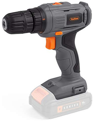 VonHaus Cordless Drill Driver 18V E-Series NO Battery or Charge Included, Electric Drill, Variable Speed Trigger, Drilling Capacity 10mm in Metal, 20mm in Wood, 30Nm Torque & 19 Settings & LED Light