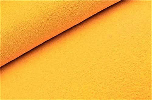 Frottee Stoffe beidseitig ab 0,25 m - Breite 150 cm - 525g/m schwer - Meterware (Gelb)
