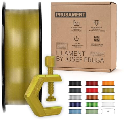 Prusament 3D-Drucker Premium Filament PETG Yellow Gold 1,75 mm – 1 kg Spule | Hochpräzision ±0,02 mm – Warping-arm – Starke Schichthaftung – Verwicklungsfrei – Ideal für Anfänger & Profis