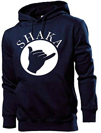 Generisch Shaka Sweat-shirt à capuche pour homme - Bleu - Small