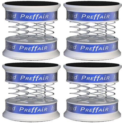 Preffair 4 Pcs HiFi Audio Isolation Feet Aluminum Adjustable Spring Speaker Spikes Anti Vibration Feet for Turntable Record Player Shock Absorber Mat LP Vinyl Shockproof Base Pad Turntable Damper