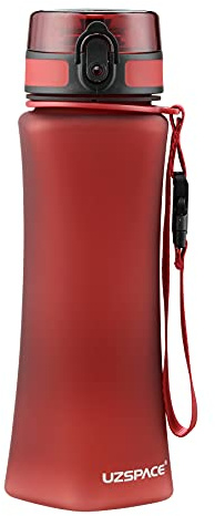 Golfball-Uhu Curved Trinkflasche Wasserflasche 0,7L Tritan BPA-Frei für Sport Fitness Outdoor Büro Auslaufsicher Flip-Top-Deckel Früchtesieb (Rot)
