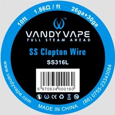 Vandy Vape Clapton Wire SS316L 26GA/30GA Wickeldraht (3m) Ohne Nikotin