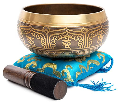 Tibetan Singing Bowl Set - Easy To Play Authentic Handcrafted For Meditation Sound Chakra Yoga Healing By Himalayan Bazaar