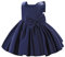 IBAKOM B?b? Petites Enfant Filles Bowknot Tutu Princesse Robe Bal Anniversaire Formel f?te Mariage Bapt?me Demoiselle d'honneur Communion Robe Bleu fonc? 12-18 Mois