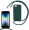 MBSLFY Lanyard Case for iPhone 6/6S/7/8/iPhone SE 2022/SE 2020, Liquid Silicone Protective Phone Case with Strap Adjustable Neck Cord Necklace Soft Cover for iPhone 6/6S/7/8, Dark green