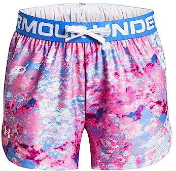 Under Armour Girls Play Up Printed Shorts, (464) Water / / White, Large
