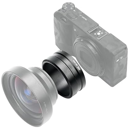 JJC Metall Objektiv Filter Adapter Ring Kompatibel mit RICOH GW-4 Wide Conversion Lens to GR III GR3 Kamera, Ersatz für RICOH GA-1 Objektivadapter
