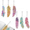 5D Diamond Painting Lesezeichen Set DIY Diamant Malerei Lesezeichen Kinder Bookmark Feder Form Strass mit Kristall Anhänger für Seiten Markierungen