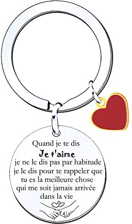MNBVBV Cadeaux d Anniversaire pour femme Porte Clef Amoureux Couple Cadeaux de la Saint-Valentin Porte-Clés Je T'aime Petite Amie Cadeau Copine