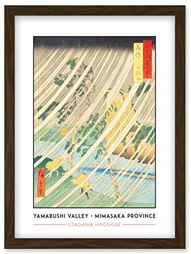 Wee Blue Coo Yamabushi Valley Mimasaka Province Utagawa Hiroshige Japanese Woodblock Classic Collection Artwork Framed Wall Art Print A4