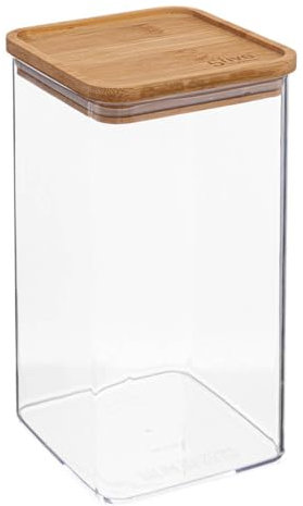 5five - vorratsdose quadratisch bambusdeckel eske 1,5l