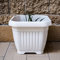 REPLOOD Vaso Gaia Quadrato Con Sottovaso Self Waterer Vaso per Fiori e con Riserva Acqua in Plastica Dura (25x25cm, Bianco)