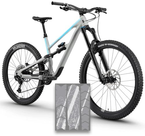 unleazhed Bike Protection BP01 S Frame Jasper JAUCH Edition White MATT| Rahmenschutzfolie für Mountainbikes | Made in Germany | 10 -teiliges komplett Rahmenschutz-Set | extrem reißfest
