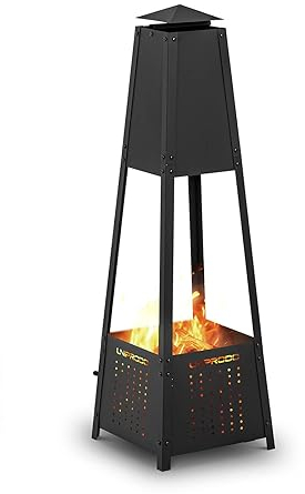 Uniprodo Uni_FP_120 Brasero de jardin en forme de pyramide 30 x 30 x 100 cm emboîtable