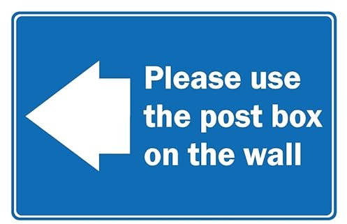 Please use the post box on the wall left arrow sign - 3mm Aluminium sign (300mm x 200mm)