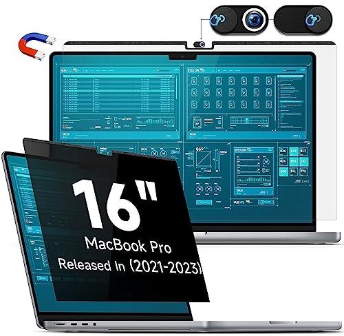 Filtro de Privacidad Magnético Compatible con MacBook Pro 16 Pulgadas (2021-2024, M1,M2,M3,M4, Removible Anti Reflejo Luz Azul Mac Laptop Privacy Portátil Protector de Pantalla para Mac 16.2