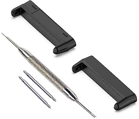 Miimall [2 Stück Kompatibel mit Fitbit Versa 4 Armband Anschluss, Edelstahl Metall Connectoren Fitbit Sense 2 Armband Adapter Verschleißfest Uhren Adapter für Fitbit Versa 3/Versa 2/Sense 1-Schwarz