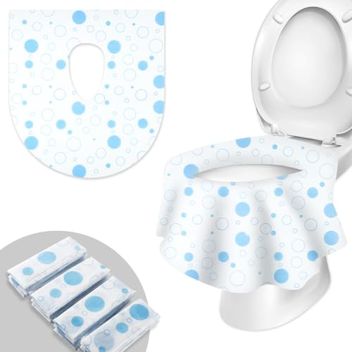 WUFANC 20 Stück Toilettenauflage Einweg, Universal Rutschfester Wasserdichter Und Antibakterieller Einweg-Toilettensitz, Toiletten Sitzbezug Kinder Und Erwachsene