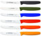 Giesser Messer 6er Set bunt Tomatenmesser Brötchenmesser Allzweckmesser 11cm Wellenschliff 3mm - schwarz olive blau rot orange gelb