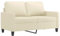 vidaXL Sofa 2-Sitzer, Loungesofa Couch mit Armlehnen Rückenkissen, Wohnzimmersofa Designsofa Metallgestell, Sitzmöbel Zweisitzer, Modern, Creme Kunstleder