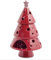 Ceramiche Crescentini Weihnachtsbaum aus Keramik, handgefertigt, Duft-Diffusor oder Kerzenhalter, Rot