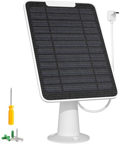 Chargeur de panneau solaire avec connexion micro USB compatible avec caméra spot Arlo Essential/XL Spotlight/XL, panneau solaire Arlo Essential 5 W, étanche IP65, câble de 3 m (pas pour 2K/2ème