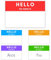 500 Stück - Hello My Name Is Sticker, Namensschilder Aufkleber - 75 x 50 mm, 5 Farben